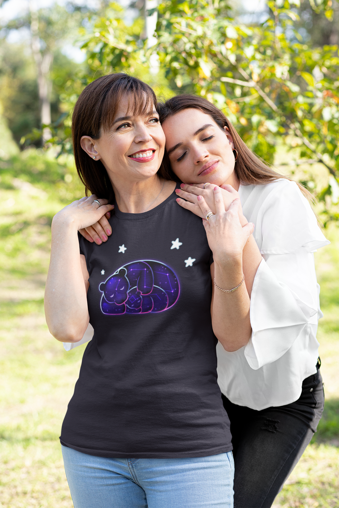Celestial Mother Bear and Cub constellation design inspired by the Big and Little Dipper