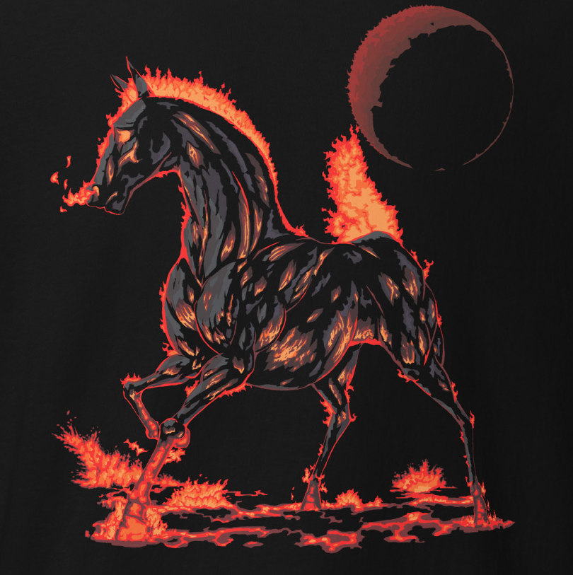 The Year of the Fire Horse – Fantasy Art Unisex Tee by Wyvernsmasher