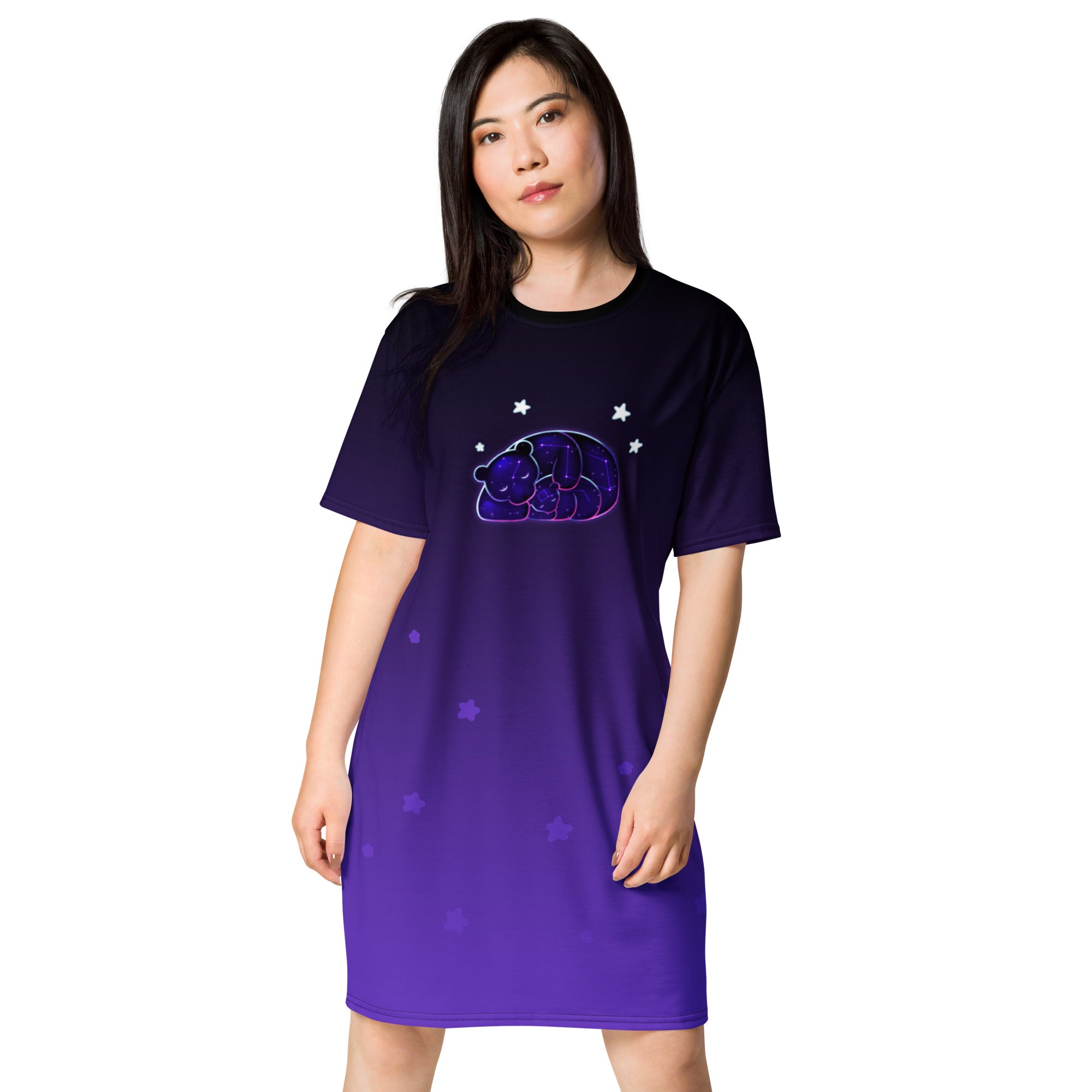 Big Dipper - Little Dipper Nebula T‑Shirt Dress – Mother & Child Constellation Gift