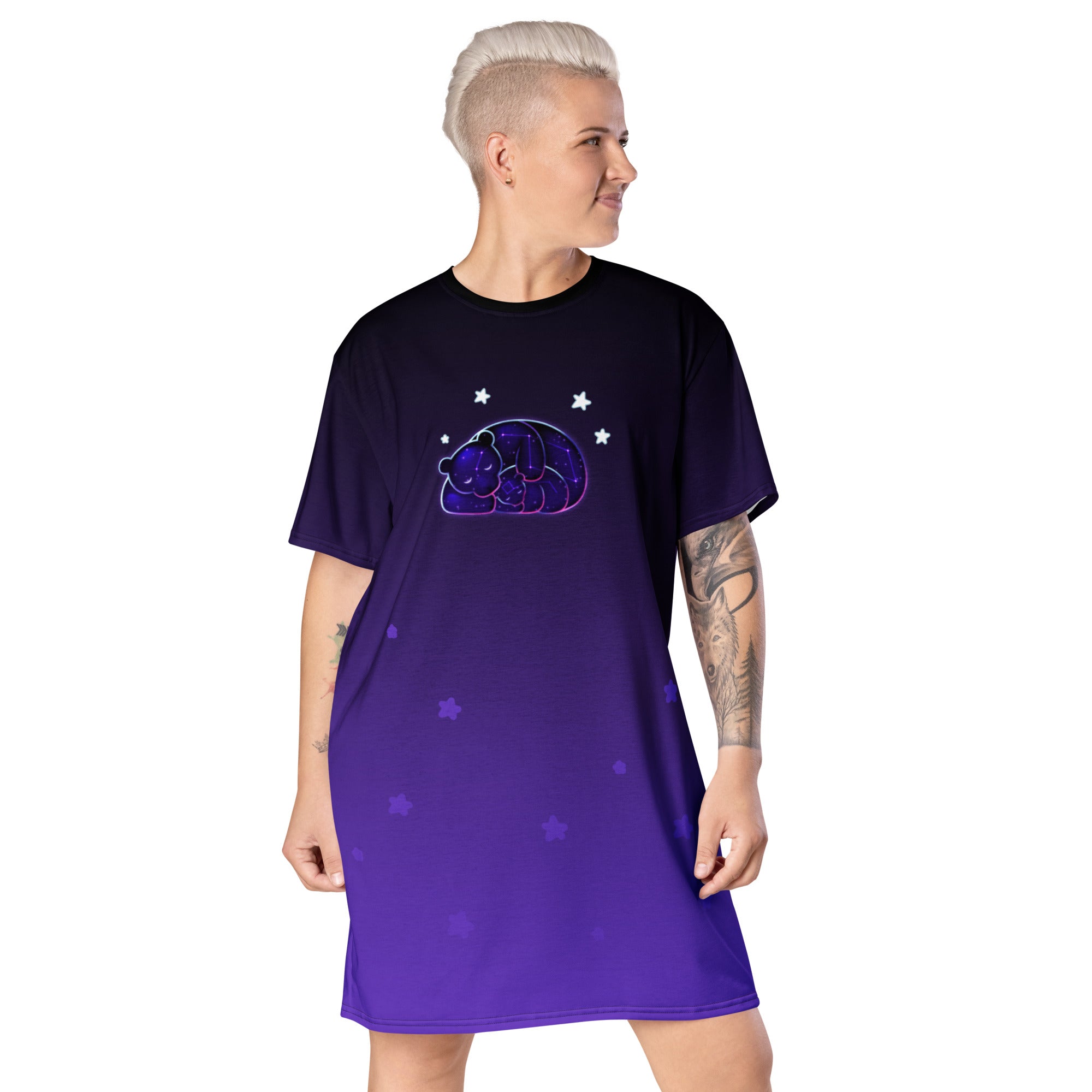 Big Dipper - Little Dipper Nebula T‑Shirt Dress – Mother & Child Constellation Gift