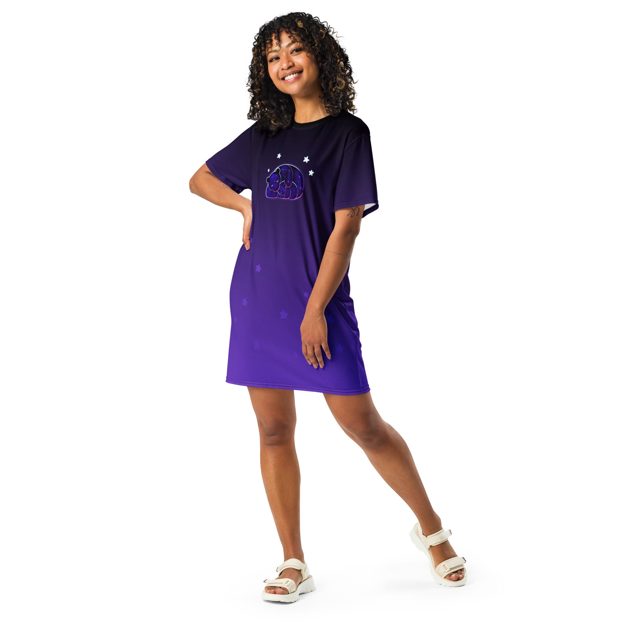 Big Dipper - Little Dipper Nebula T‑Shirt Dress – Mother & Child Constellation Gift