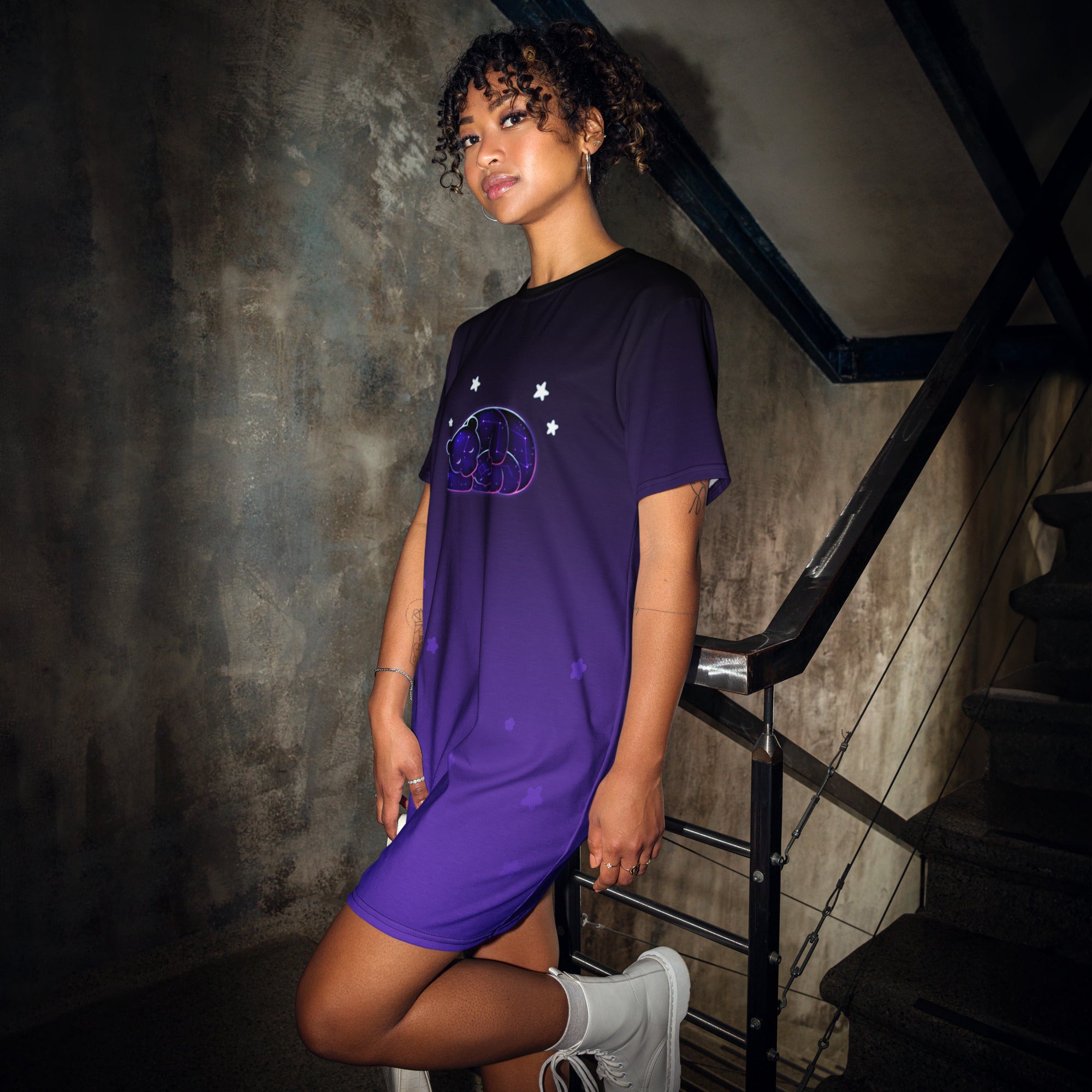 Big Dipper - Little Dipper Nebula T‑Shirt Dress – Mother & Child Constellation Gift