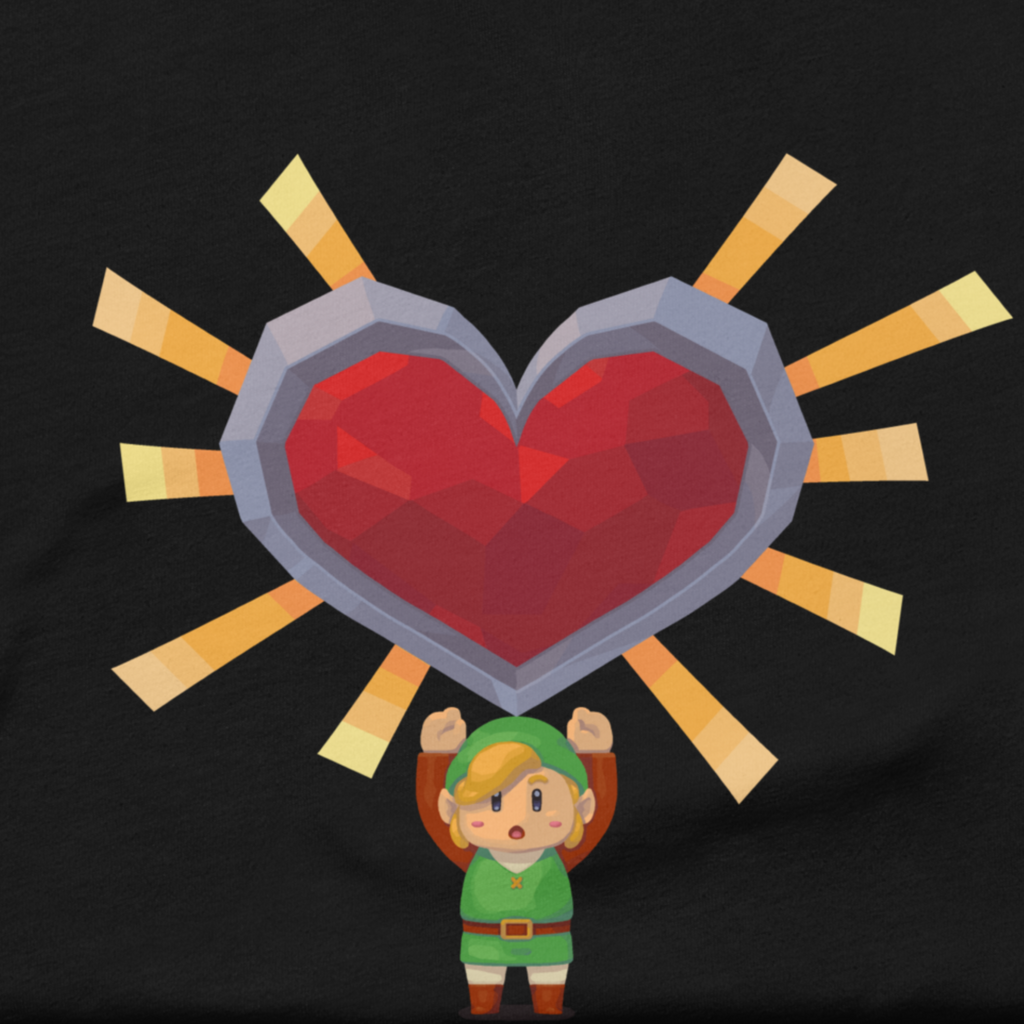Valentine’s Day Gamer T‑Shirt – "A Link to Your Heart"  | Fantasy Retro Adventure Tee | Geeky Gift for Him or Her
