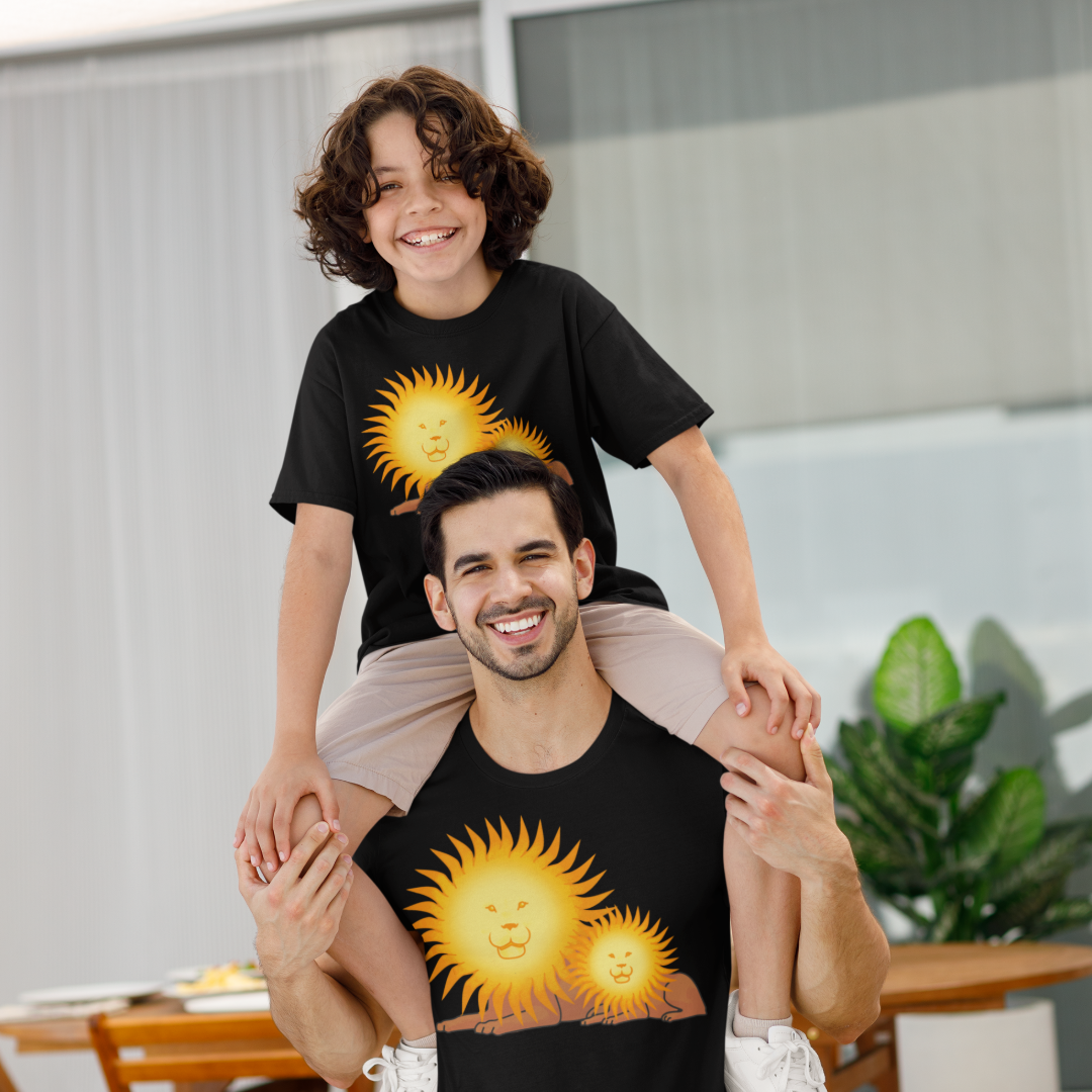 Father & Sun Youth T‑Shirt — Kids S–XL — Lion & Cub Meaningful Design