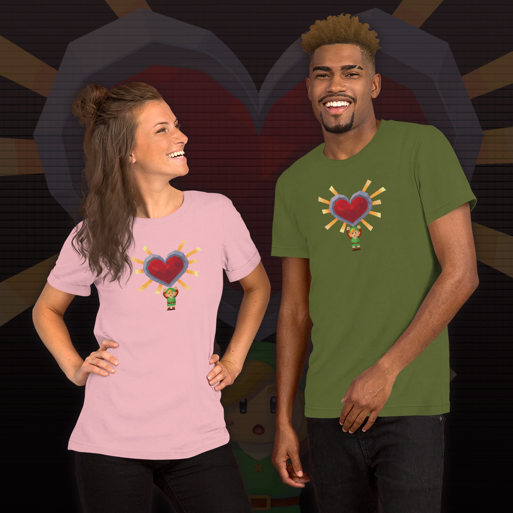 Valentine’s Day Gamer T‑Shirt – "A Link to Your Heart"  | Fantasy Retro Adventure Tee | Geeky Gift for Him or Her