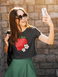 Strawberry Crop Top – Cute Summer Fruit Design – 100% Combed Cotton