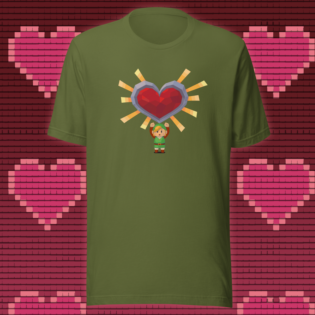 Valentine’s Day Gamer T‑Shirt – "A Link to Your Heart"  | Fantasy Retro Adventure Tee | Geeky Gift for Him or Her