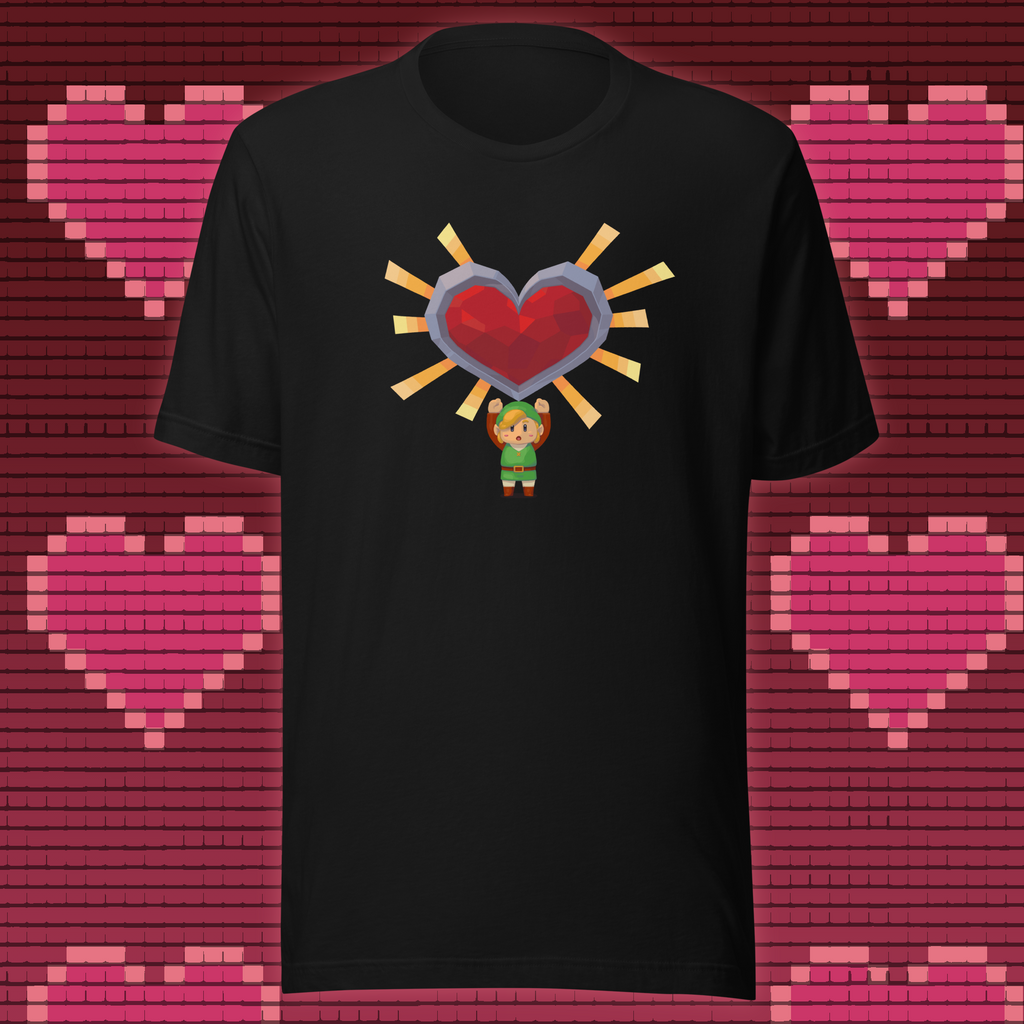 Valentine’s Day Gamer T‑Shirt – "A Link to Your Heart"  | Fantasy Retro Adventure Tee | Geeky Gift for Him or Her