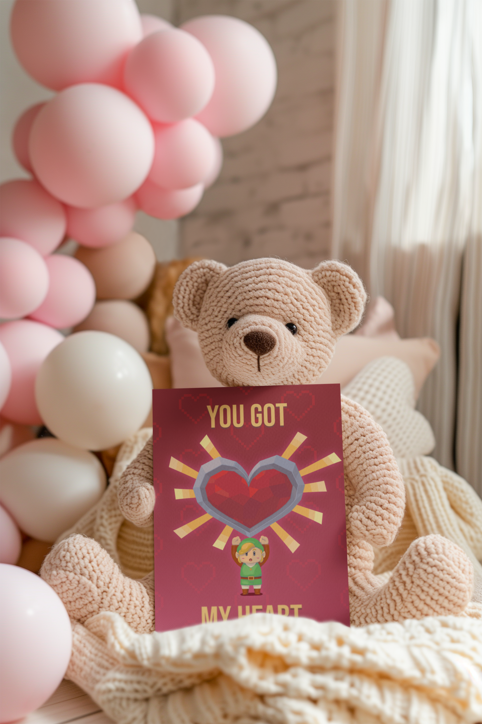 You Got My Heart Valentine Card – Wyvernsmasher Retro Fantasy Art