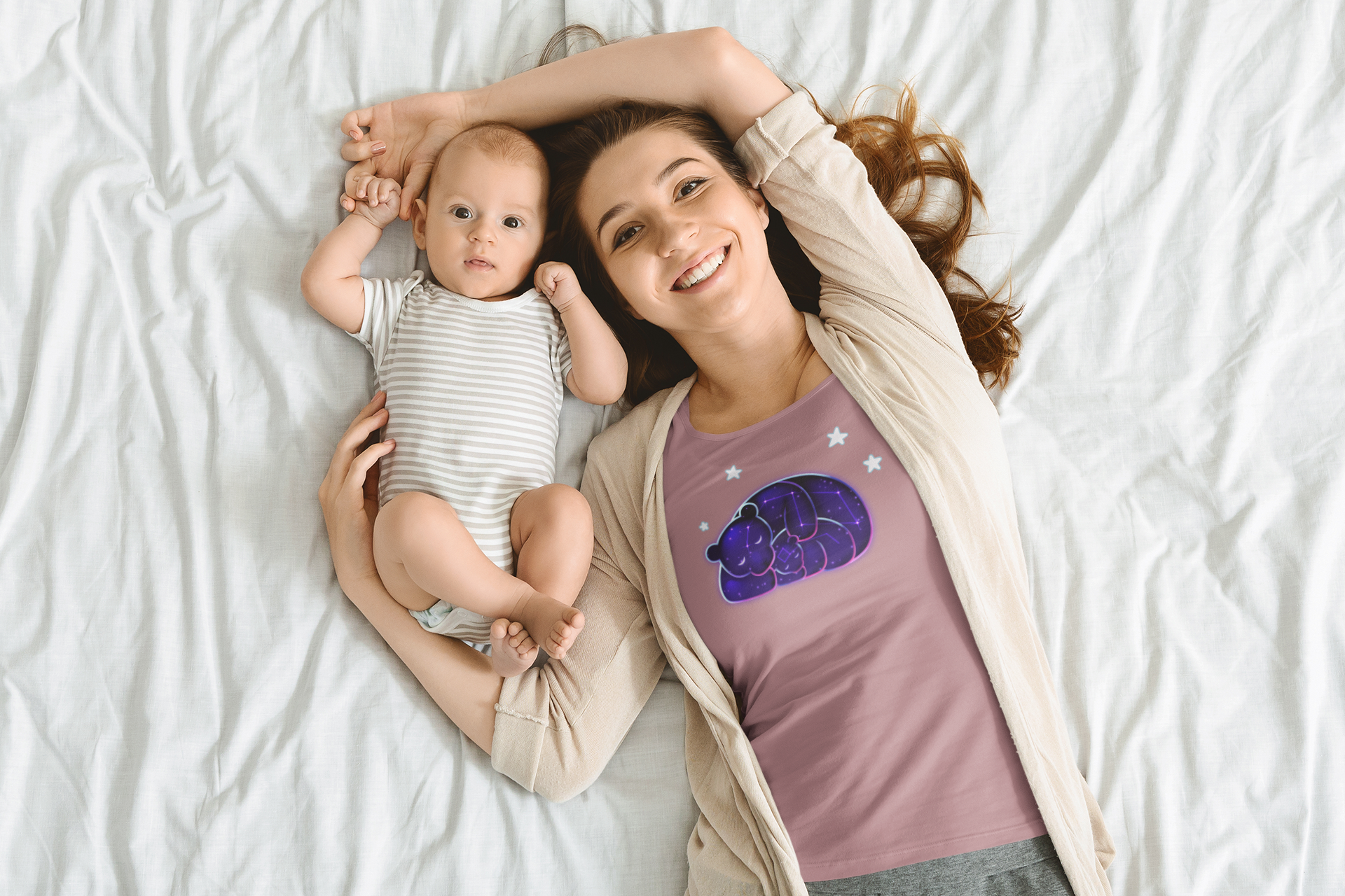 You’re a Star Mom – Celestial Mother & Child Constellation Bear Women’s T‑Shirt by Wyvernsmasher