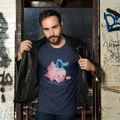 Water Rabbit Zodiac T‑Shirt – Pink Rabbit with Lotus Flowers & Water Aura
