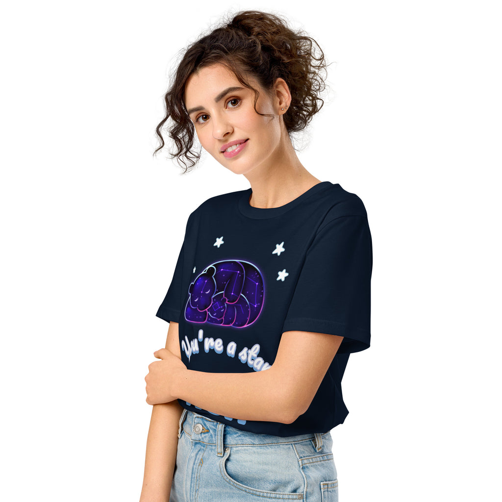 You Are a Star Mom Bear & Cub Constellation T‑Shirt – Big Dipper / Little Dipper Design – Organic Cotton Unisex Tee