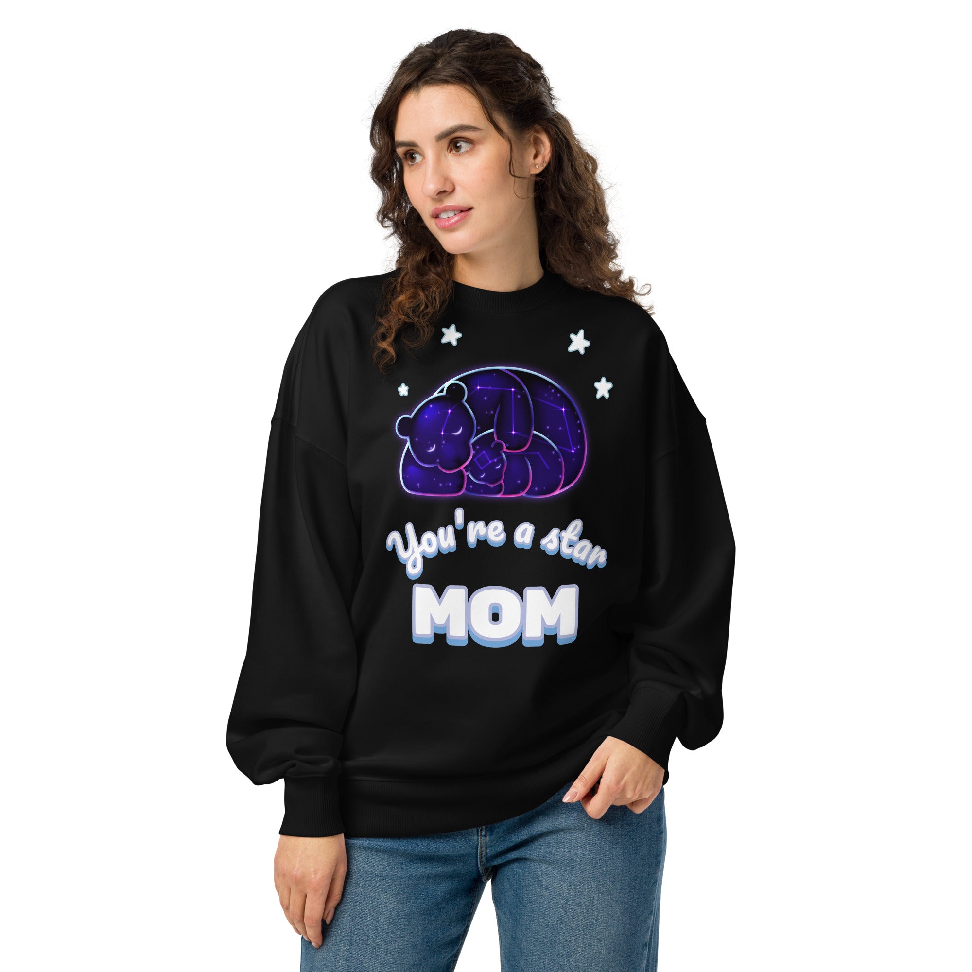“You’re a Star MOM” Oversized Organic Sweatshirt — Bear & Cub Constellation