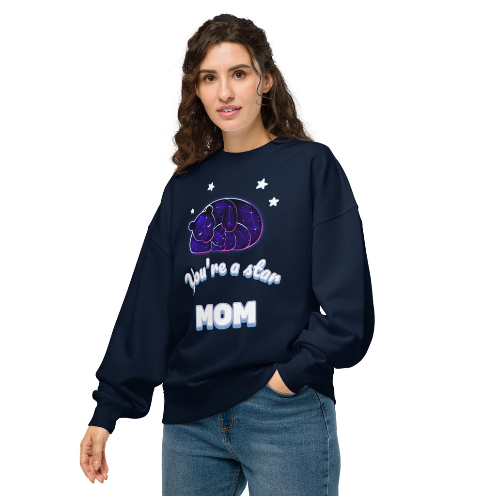 “You’re a Star MOM” Oversized Organic Sweatshirt — Bear & Cub Constellation