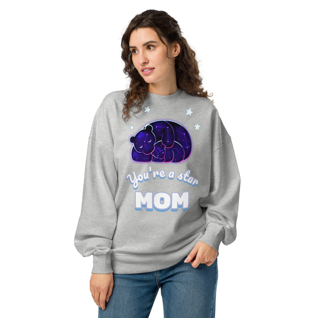 “You’re a Star MOM” Oversized Organic Sweatshirt — Bear & Cub Constellation