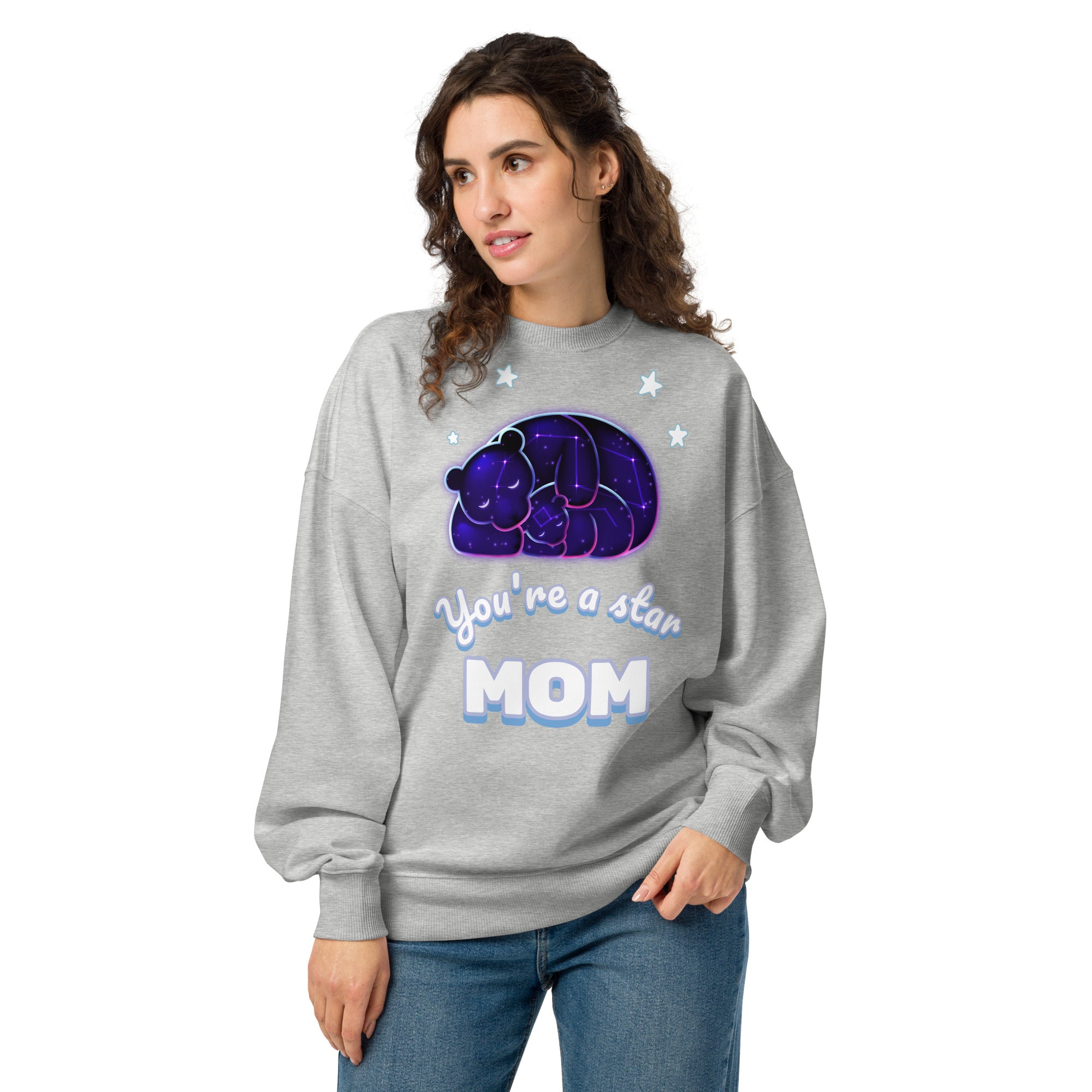 “You’re a Star MOM” Oversized Organic Sweatshirt — Bear & Cub Constellation