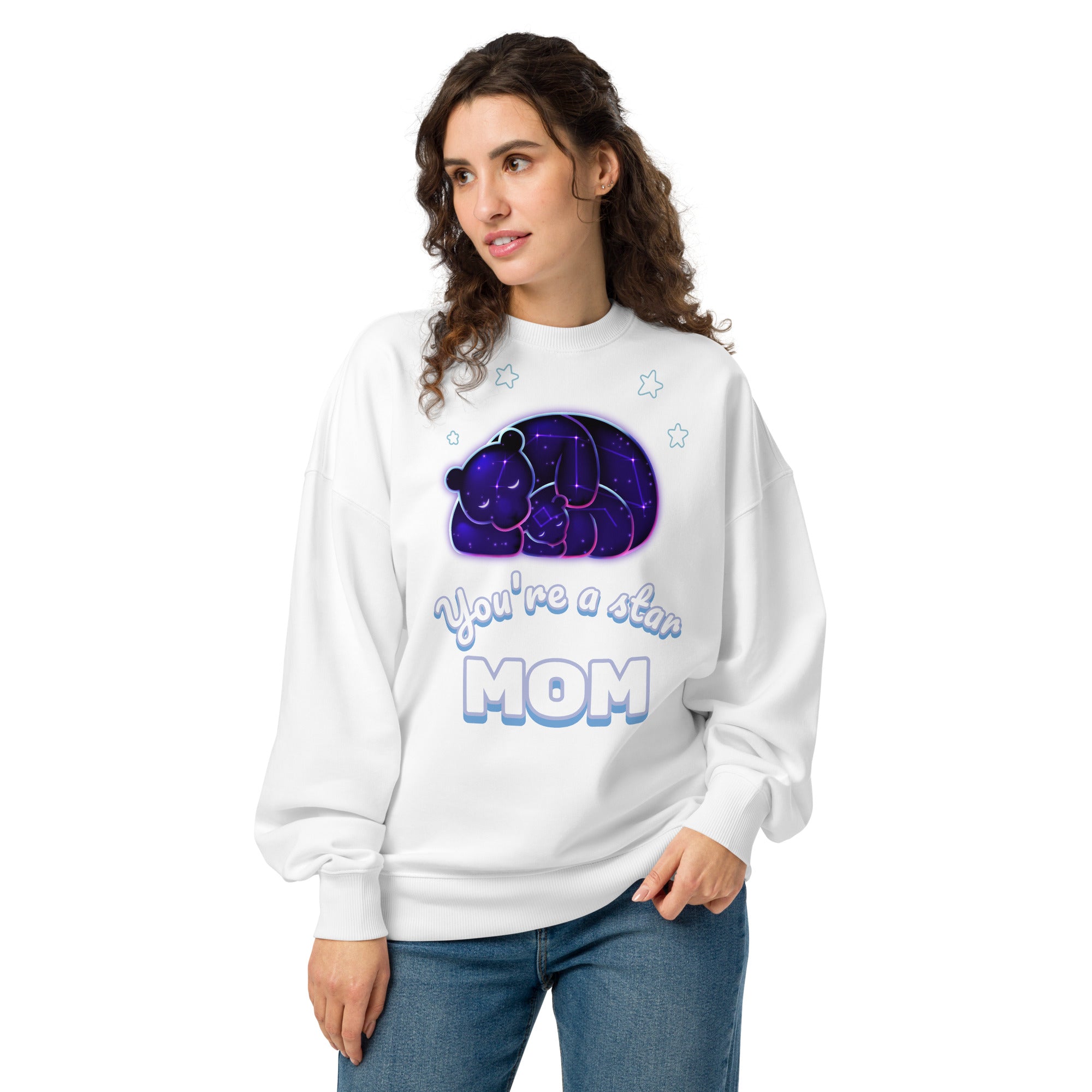 “You’re a Star MOM” Oversized Organic Sweatshirt — Bear & Cub Constellation