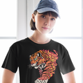 Tiger Flame Black Crop Top by Wyvernsmasher